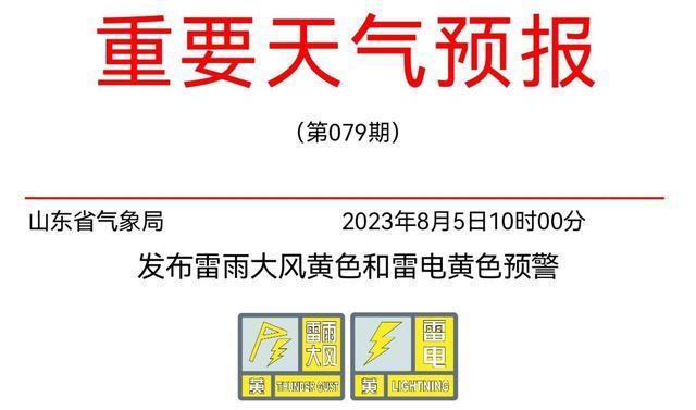 山东发布雷雨大风和雷电双黄预警！今天中午到夜间多地有强对流天气