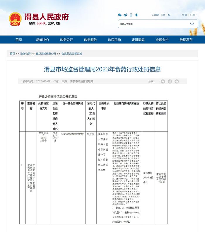 【河南】滑县欢利大药房未取得《医疗器械经营许可证》经营第三类医疗器械案