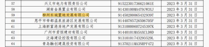 连续5个月商票持续逾期  柳州东城置地发展有限公司被公示