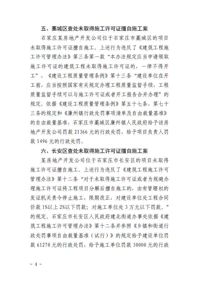 石家庄市住房和城乡建设局关于建筑市场领域2023年第一批典型违法案件的通报