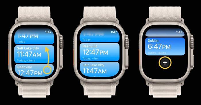 苹果 watchOS 10 全新世界时钟应用初步上手