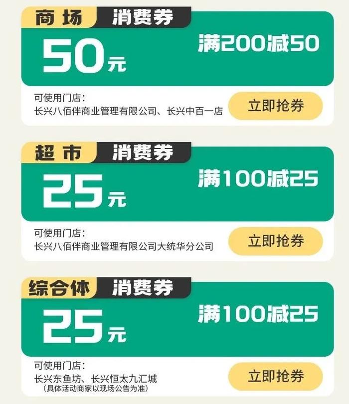 暑期购物消费券10号开抢！中百一店、八佰伴、大统华、九汇城、东鱼坊都可用！