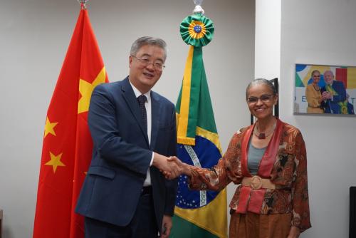 驻巴西大使祝青桥拜会巴环境和气候变化部长席尔瓦