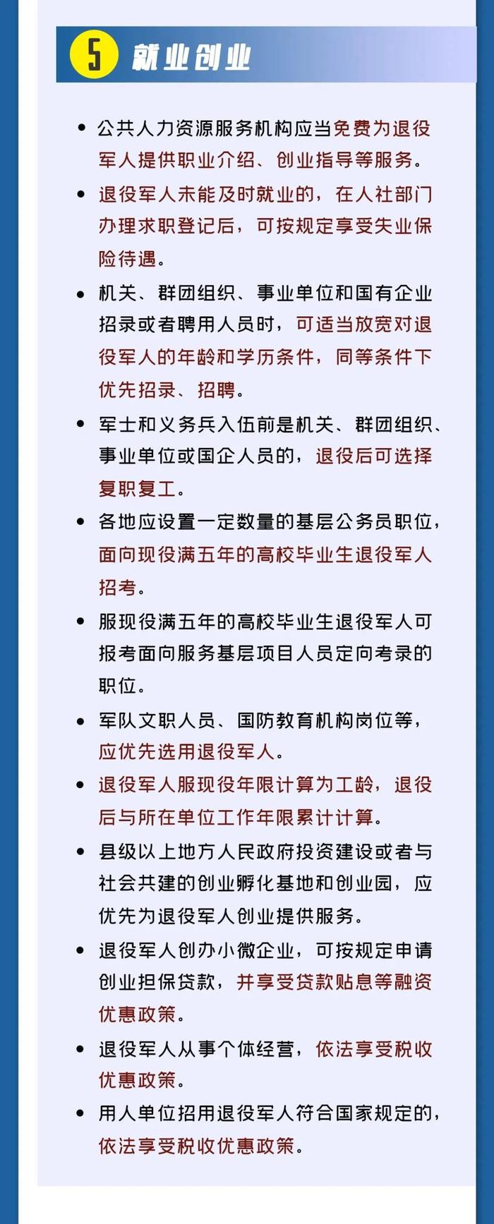 一图读懂《退役军人保障法》