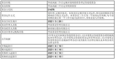 华商鸿源三个月定期开放纯债债券型证券投资基金开放日常申购、赎回、转换业务的公告