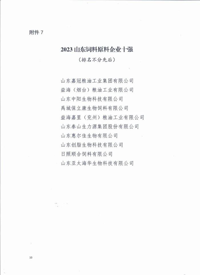 头条‖关于公布2023山东饲料行业先进集体和先进个人的通知