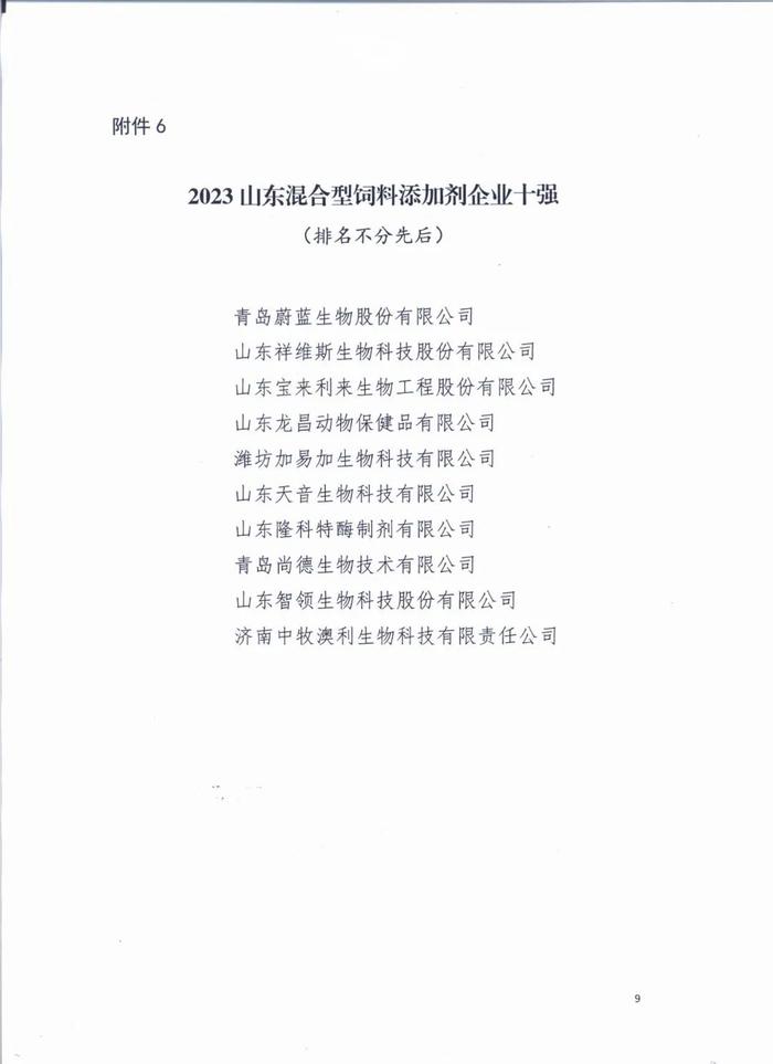 头条‖关于公布2023山东饲料行业先进集体和先进个人的通知