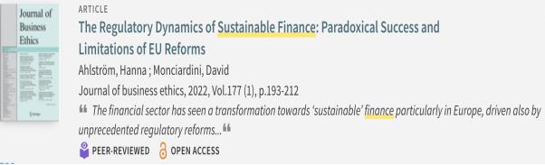 【论文分享】可持续金融的监管动态：欧盟改革的矛盾成功与局限性