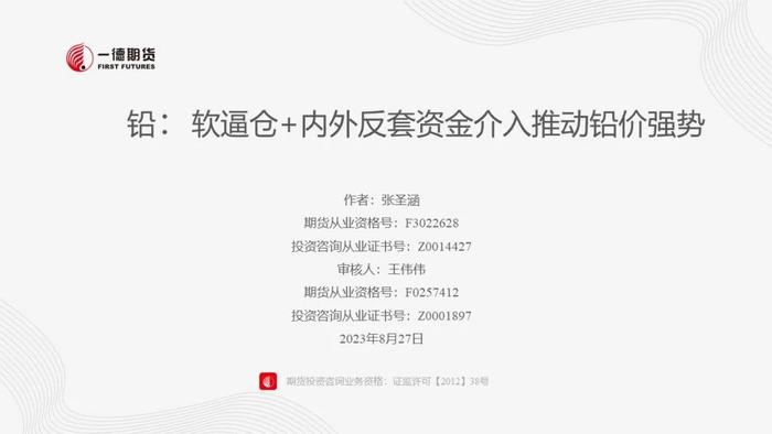 铅：软逼仓+内外反套资金介入推动铅价强势