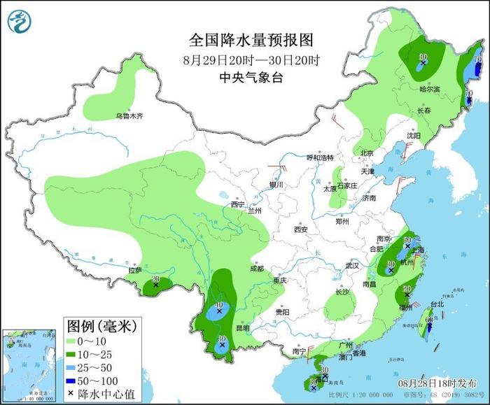 中央气象台：东北地区东部等地有强降雨 渤海黄海巴士海峡等海域有大风