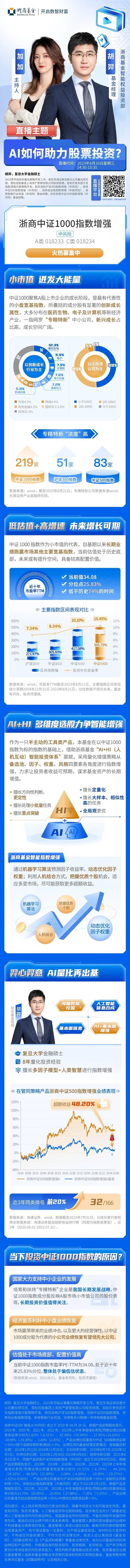 直播预约 | AI量化先锋-浙商基金经理胡羿分享：AI如何助理股票投资？