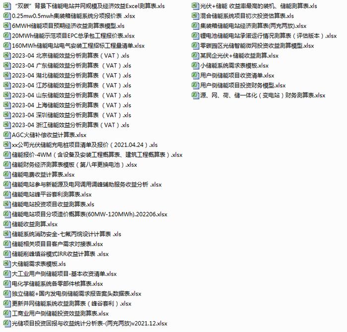 20MWh储能EPC总承包工程报价表