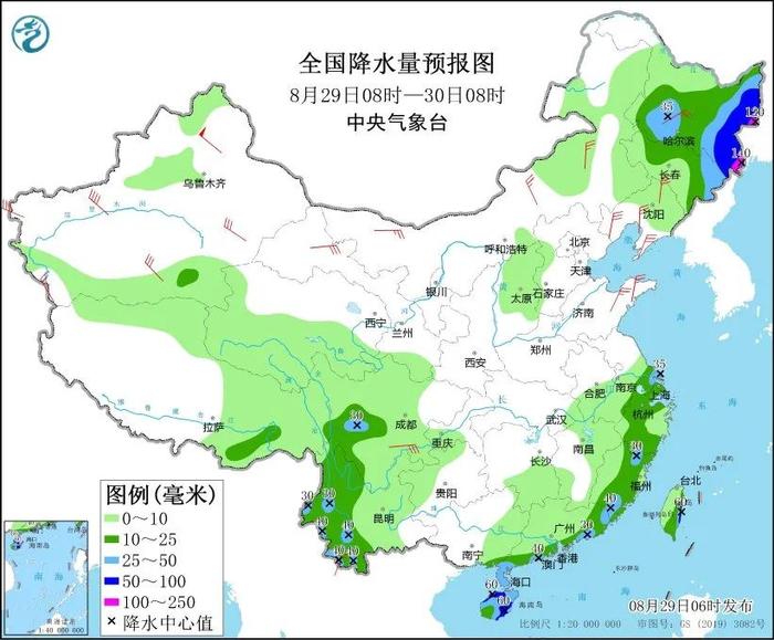 未来三天全国天气预报（8月29日）