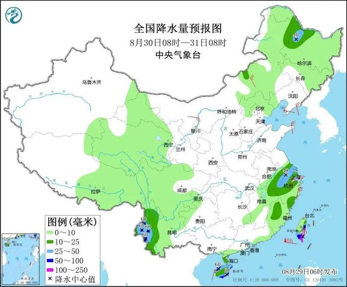 未来三天全国天气预报（8月29日）