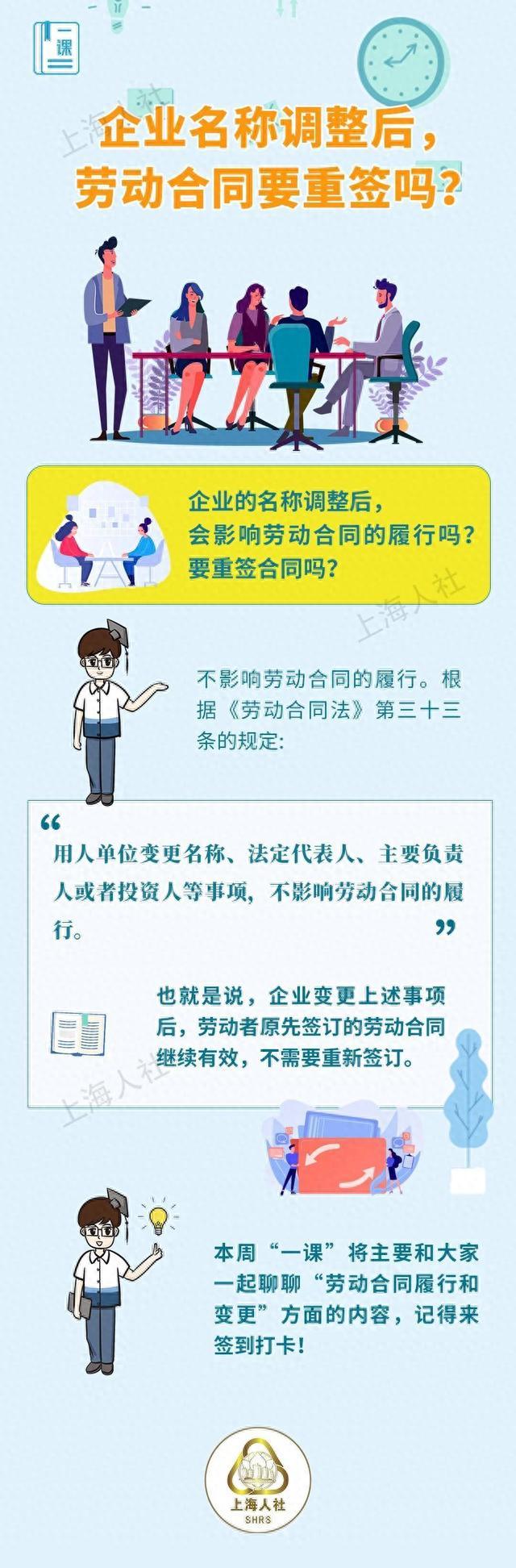 企业名称调整后，劳动合同要重签吗？