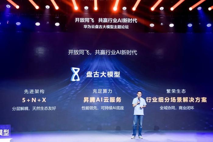 华为云盘古大模型,为行业而生,聚众智同行插图 华为云EI服务产品部部长尤鹏发表主题演讲