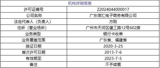 广东信汇的支付牌照被注销，去年曾被监管罚没超685万