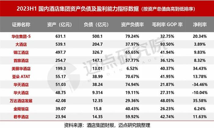 2023上半年酒店集团财务分析报告