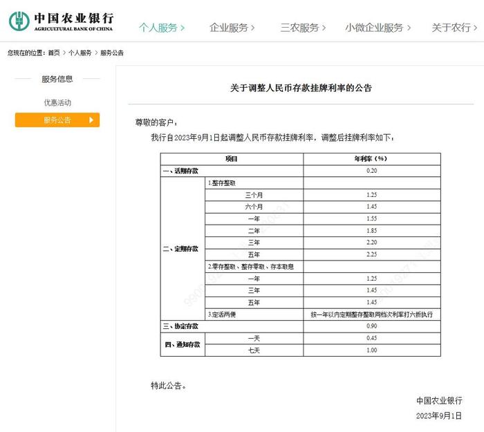 六大银行全部官宣！人民币存款挂牌利率下调