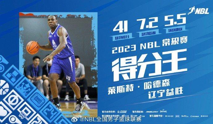 辽宁外援哈德森荣膺2023NBL联赛常规赛得分王 场均拿下41分