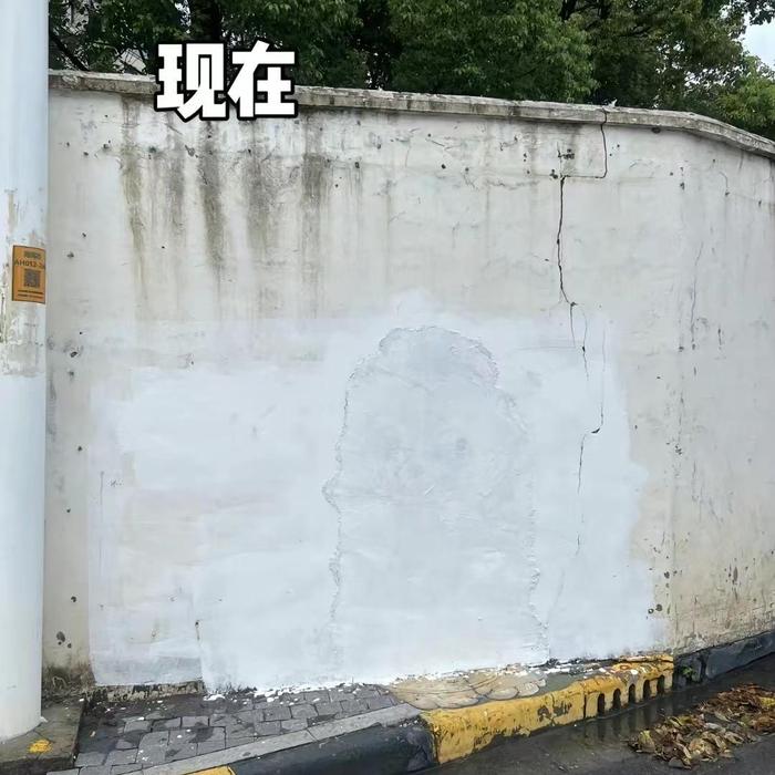 ▲喵咪墙绘已被刷白