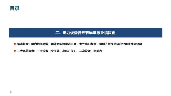 中信建投｜电力设备2023年半年报总结：核心一次设备量利齐增，海外市场表现亮眼