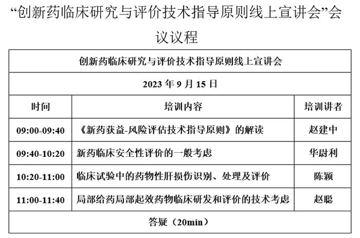 注意！CDE将举办【创新药临床研究与评价技术指导原则】线上宣讲会