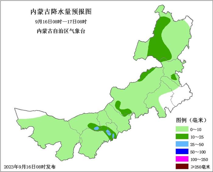 未来三天内蒙古降水持续 局地雨量较大 从西至东先后降温4℃左右