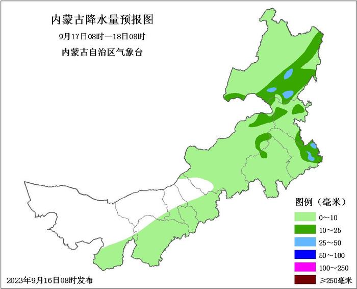 未来三天内蒙古降水持续 局地雨量较大 从西至东先后降温4℃左右