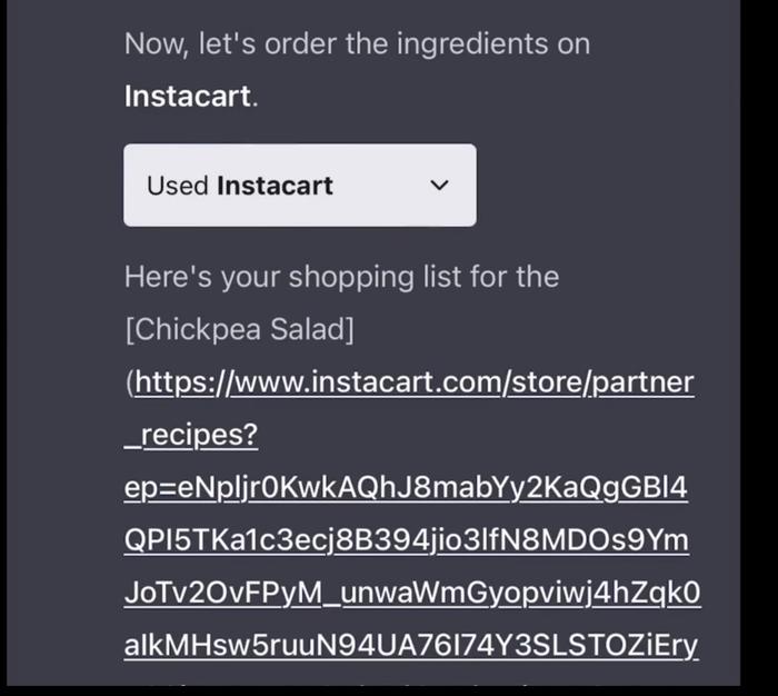 Instacart插件提供购物清单