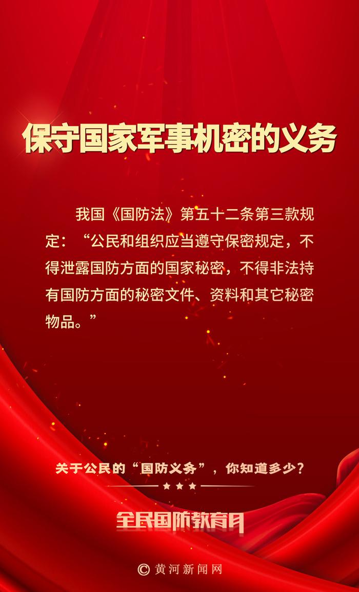 全民国防教育月丨关于公民的“国防义务”，你知道多少？