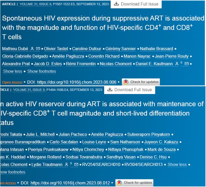 两篇Cell子刊发现在抗逆转录病毒治疗期间，感染者体内休眠的HIV可产生病毒RNA和蛋白