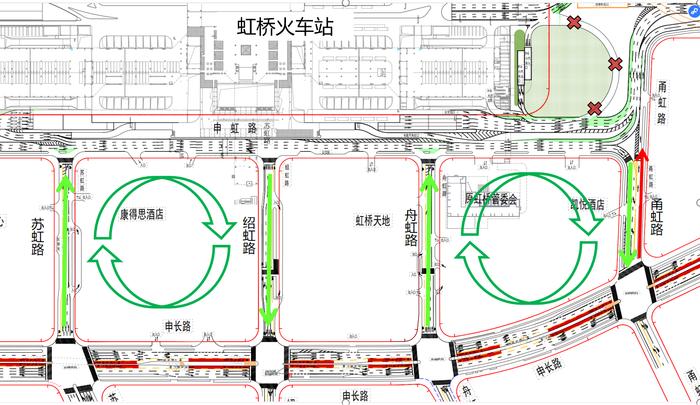 为缓解车辆拥堵，虹桥火车站周边区域道路交通组织有变化