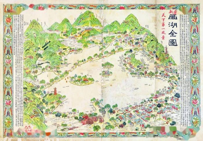 图1,西湖全景图(图片来源:古地图数字博物馆)