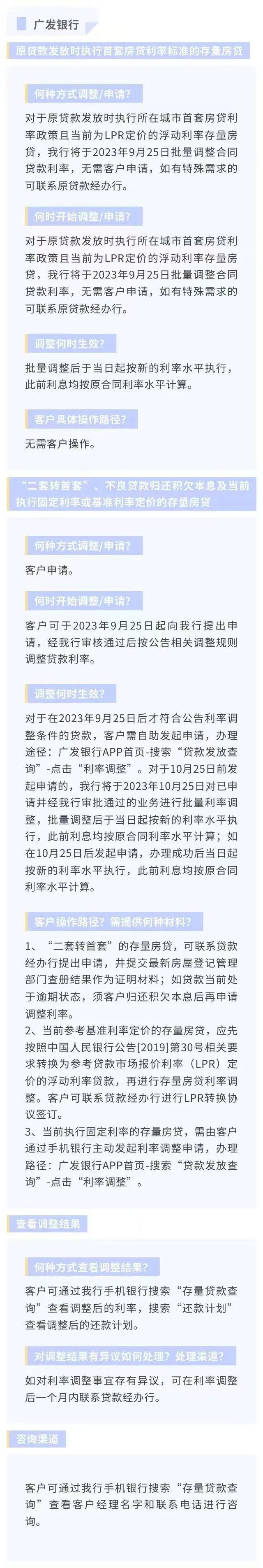 存量房贷利率下调怎么办理？广东20家银行办理方式及操作要点汇总→