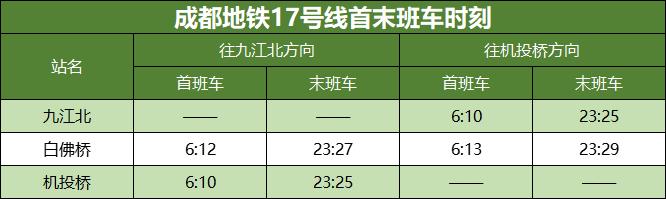 成都地铁公布最新首末班车时刻表