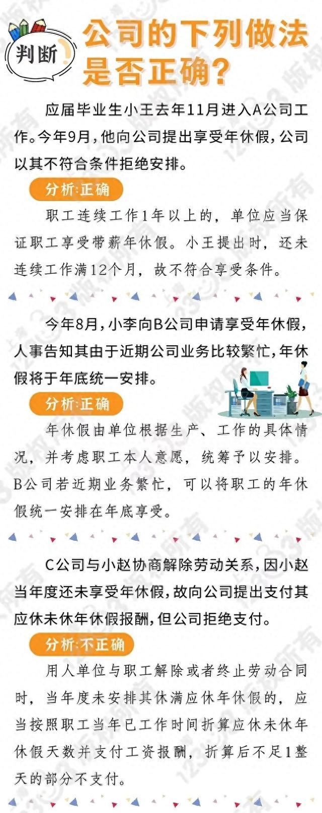 关于年休假，公司的这些做法是否正确？