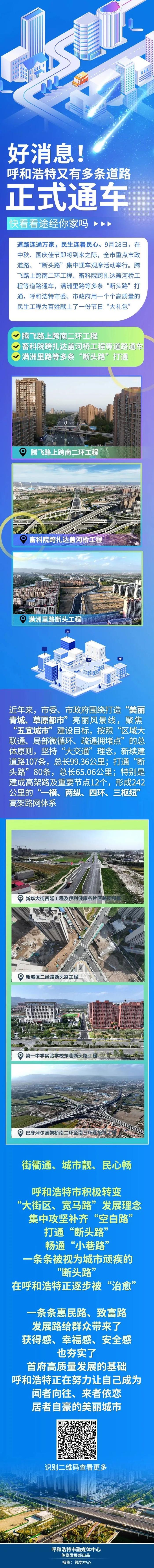 好消息！呼和浩特又有多条道路正式通车，快看看途经你家吗→