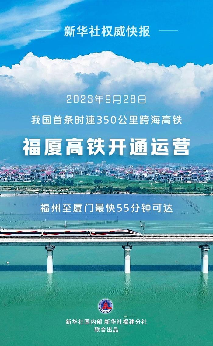 时速350公里！我国首条跨海高铁，今天正式运营！福州厦门实现一小时生活圈