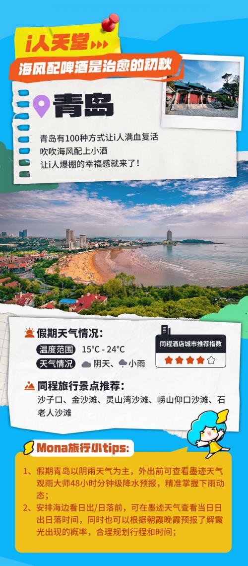 在天气视野中发现不一样的城市风景，墨迹天气携同城旅行推出《假期城市漫游指南》