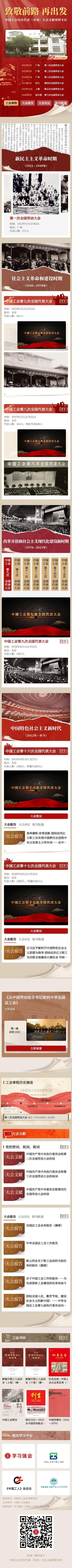重磅丨中国工会历次代表（劳动）大会文献资料专区上线