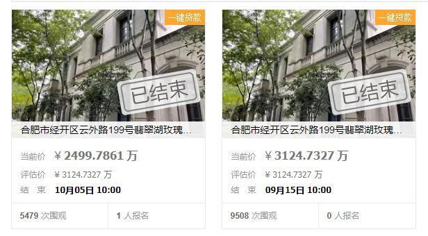 起拍价直降625万元后，合肥这套千万元豪宅再遭流拍