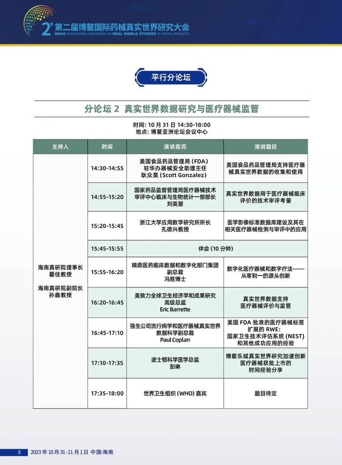 不可错过的高规格高水平学术盛宴！第二届博鳌国际药械真实世界研究大会亮点抢先看！