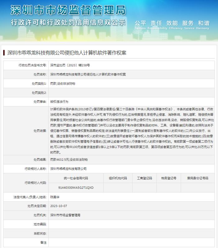 深圳市乖乖龙科技有限公司侵犯他人计算机软件著作权案