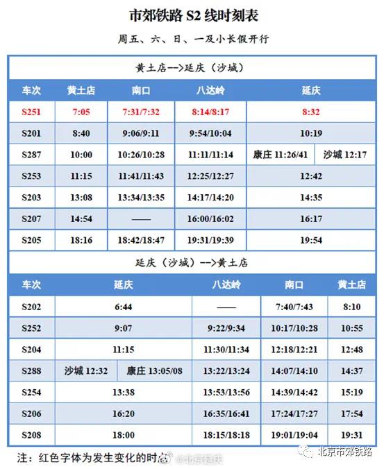 11日起，S2线列车开行时间有调整，具体时刻表来了