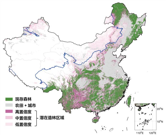 北京大学朴世龙院士团队和西北农林科技大学岳超教授团队发表我国未来植树造林及其碳汇路径最新研究