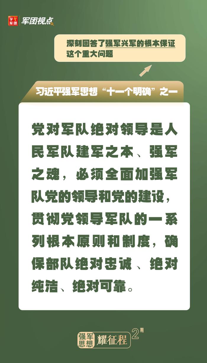 强军思想耀征程②丨党对军队绝对领导是人民军队建军之本、强军之魂