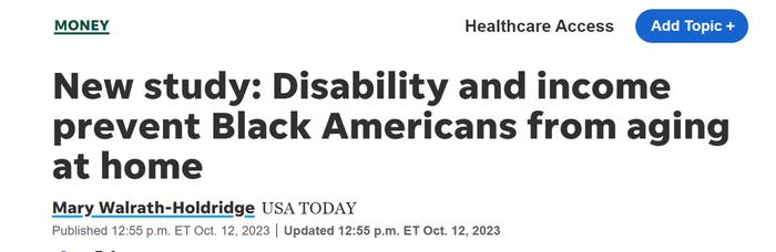 【世界说】调查：美国非裔老年人残疾率高、健康状况更差 结构性种族主义给他们带来巨大健康损失
