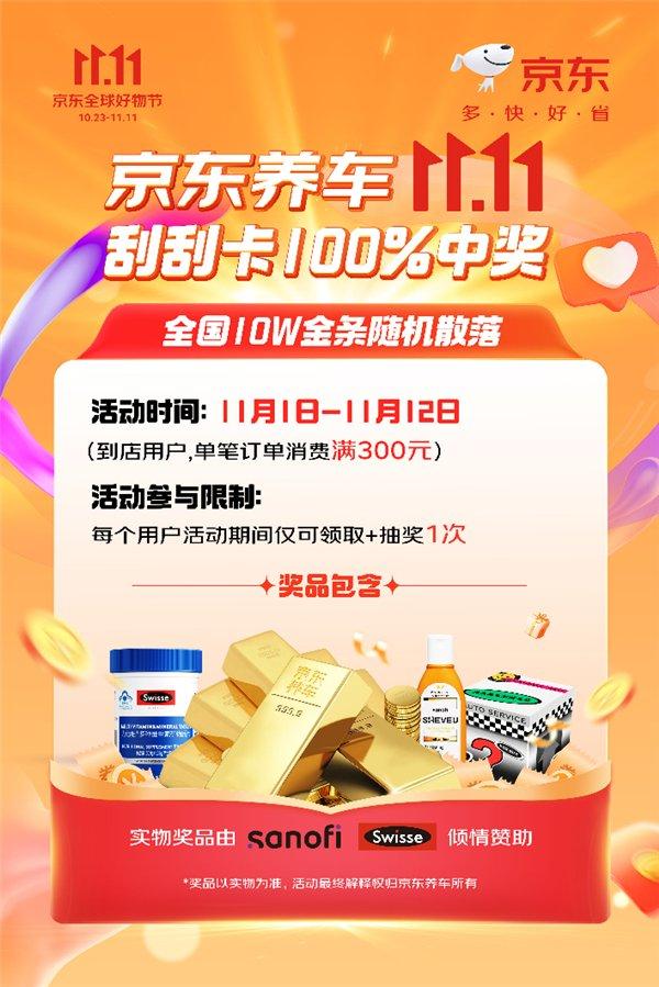 京东汽车11.11“真便宜”！每满299减50、“震虎价”轮胎保养真5折