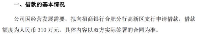 翼迈科技拟向银行申请310万借款 公司拟将1项房产抵押给合肥市兴泰科技融资担保有限公司